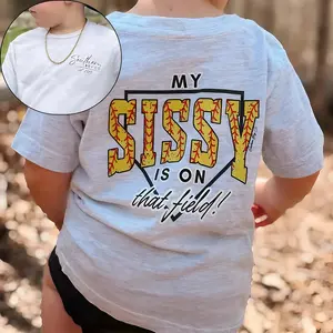 Youth and Adult My Sissy Is On That Field Softball Shirt, Softball Sister Graphic Tee, Game Day Family Support Softball Fan T-Shirt