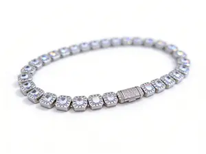 Iced Out Round Cut Sparkling Bling Tennis Chain Statement Necklace For Rapper Men Women Cuban Link Design Modern Versatile Accessories Complimentary shipping