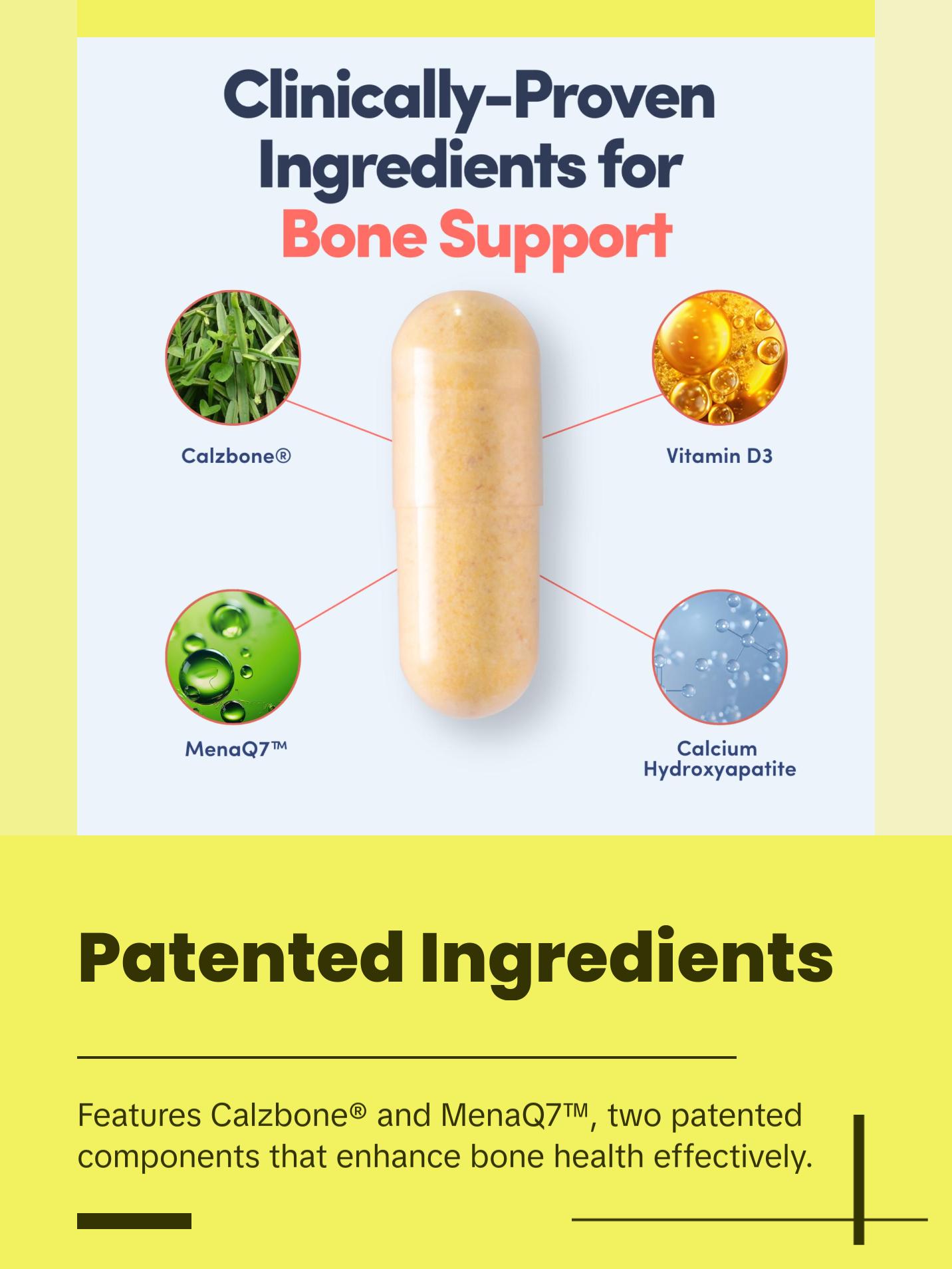 1MD Nutrition OsteoMD -Comprehensive Bone Density Support - Vitamin D3 & K2, Calcium & Calzbone Extract