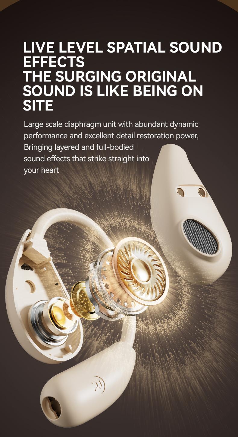 Acer OHR515 Wireless Earbuds,Open-ear Design Wireless Earphone, LongBattery Life Earbuds for Sports, Touch ControlEarbuds,Audio Headset Electronic ear headphone Digital Bluetooth openearearbuds Loudspeaker Black wireless headphones wired earphones