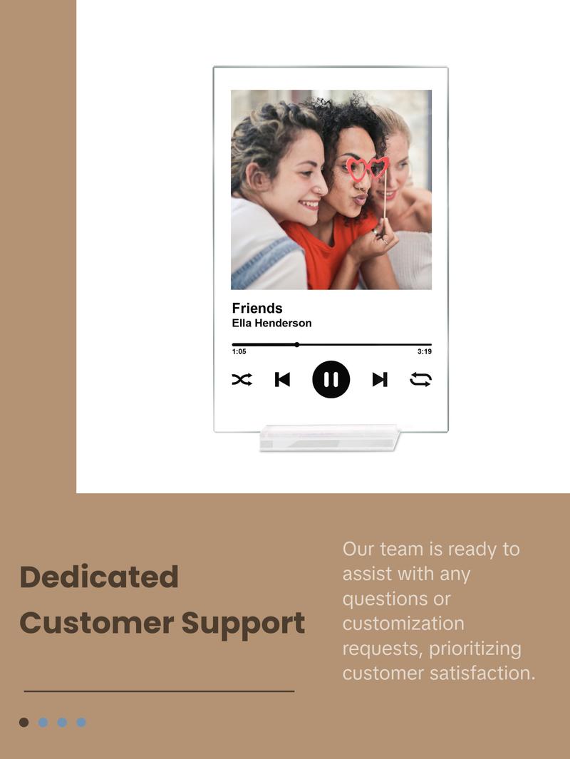 MIRACLE PRINTS Personalised Song Plaque With Stand, Custom Music Plaque, Any Photo / Song, Any Playlist, Photo and Music Gift, Music Prints, Personalized Photo Frame, Album Cover Song Plaque, Mother's Day Gifts, Gift for Mom, Acrylic plaque Decor