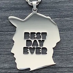 Mac Miller BEST DAY EVER Necklace 2" Mirror Polished Pendant Laser Carved Stainless Steel Chain Free Gift Included