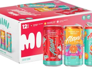 Alani Nu VARIETY PACK (CHERRY SLUSH, JUICY PEACH, ORANGE KISS), Low Calorie Energy Drinks, 100mg Caffeine, Biotin, B Vitamins, Zero Sugar, 10 Calories or Less, 8 Fl Oz Cans, 12 Pack