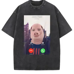 100% Cotton John Pork Is Calling T-Shirt casual crew neck cotton t-shirt Birthday Fashion funny tshirt