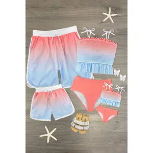 Pink & Blue Ombre Family Swimsuits