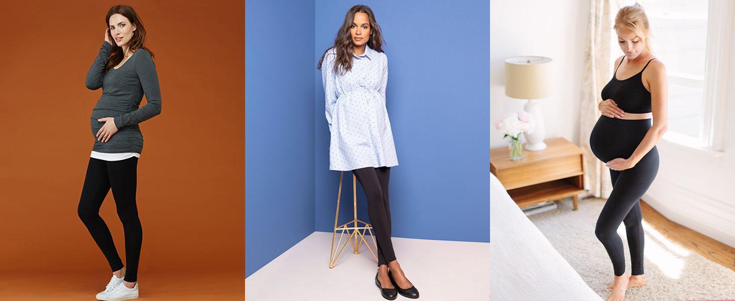 4 Packs Women's Maternity Leggings Over The Belly High Waisted Yoga Workout Pregnancy Pants Activewear For Women in Multiple Colors prenatal maternity clothing