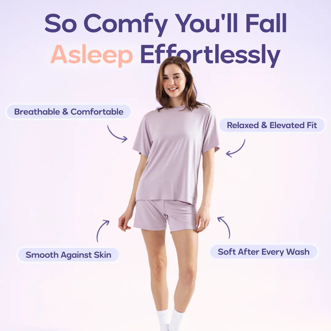 Mellow Sleep | Cooling Dream Set Pajamas - Ultra-soft Cooling Pajama Set, Breathable Summer Sleepwear & Cooling Loungewear, MellowSoft Stretch Fabric