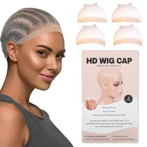 Wig Caps for Women Thin Comfortable for Spring Summer, 2 pieces Half Clear(Light Brown) Stocking Wig Caps Stretchy Nylon#MothersDayGift #GiftsForHer