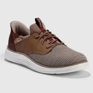 S SPORT BY SKECHERS Men's Mesh Leather Slip On Sneakers Memory Foam