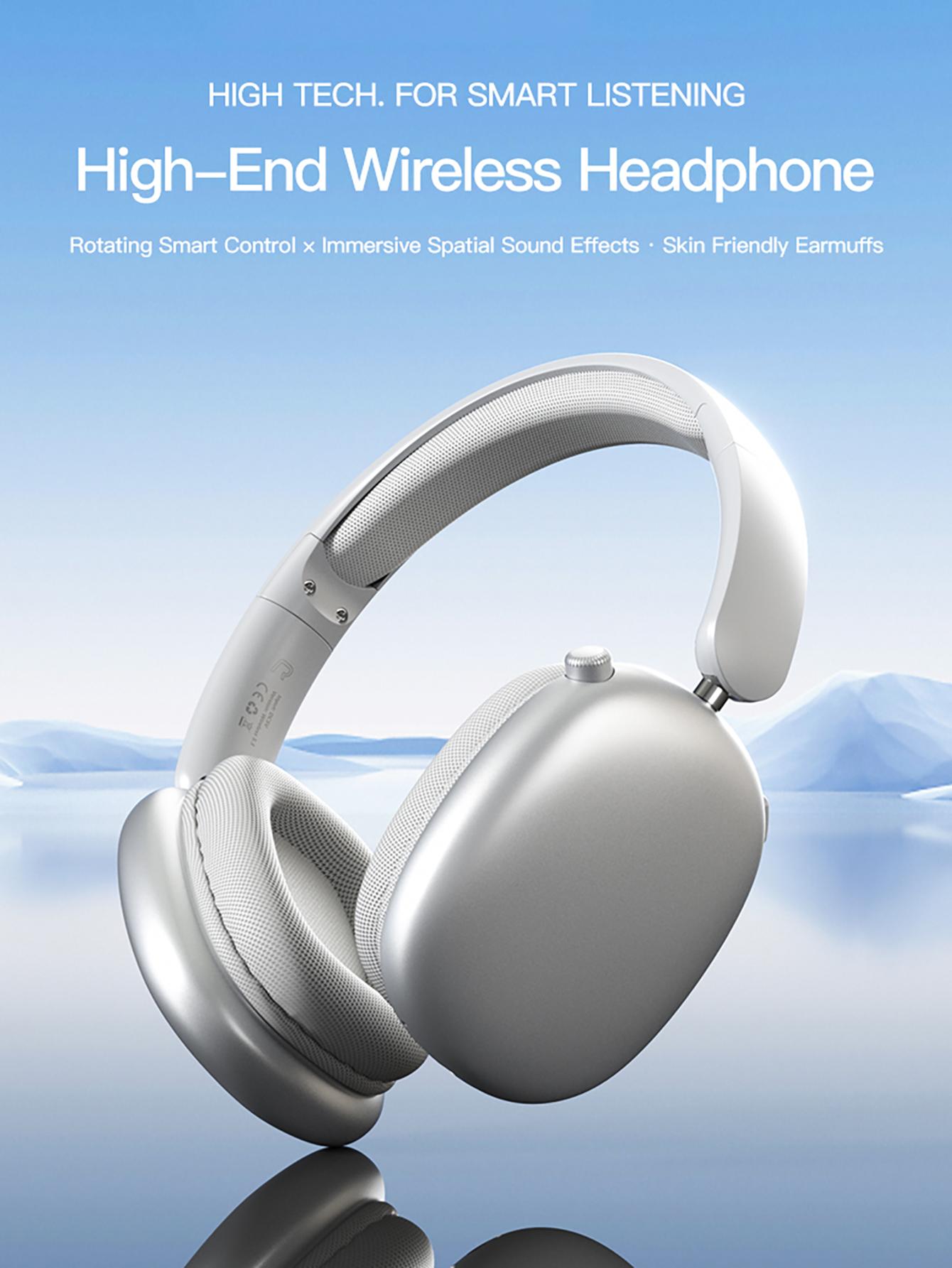 Wireless Bluetooth Headphones, Over-Ear, Deep Base, Foldable, Mic for iOS/PC Headphones Android Memory Headset, Travel Headphones, Perfect Gift for Men Women, Sliver