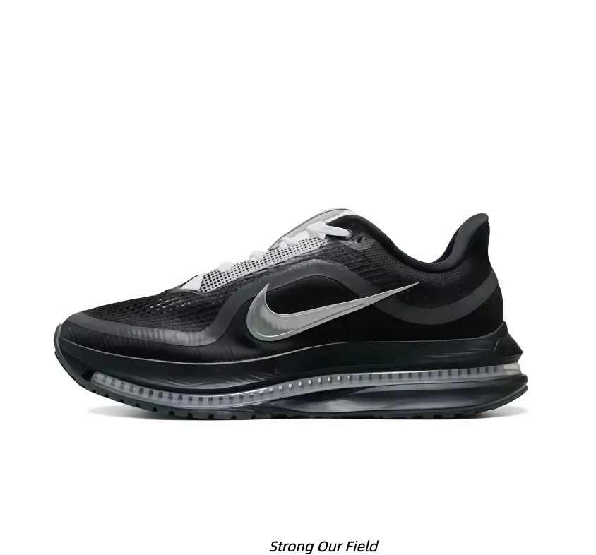 Black White Mesh Running Sneakers Silver Gray Side Logo Half Visible Cushion Midsole Thick Cushion Outsole Lightweight Breathable Fitness Shoes Unisex