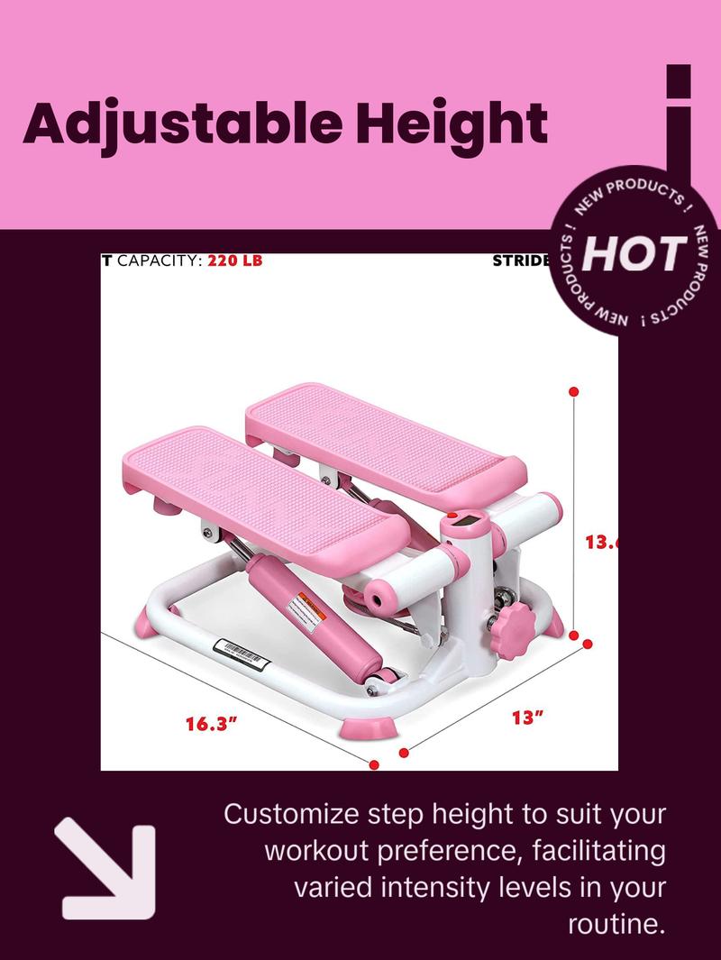 Mini Steppers for Exercise at Home, Stair Step Workout Machine with Resistance Bands, Full Body Cardio Equipment, Optional Smart Stepper with Sunnyfit App Connection Mini Steppers for Exercise at Home, Stair Step Workout Machine with Resistance Bands, Full Body Cardio Equipment, Optional Smart Stepper with Sunnyfit App Connection