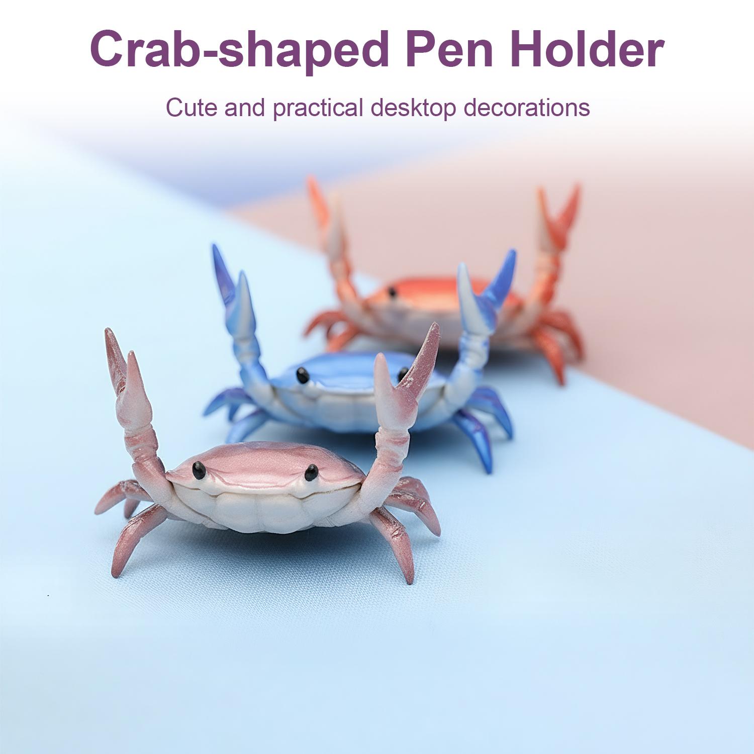1 PCS Crab Shaped Pen Holder,Decorative Stand for Organizing Pens, Unique Crab-Shaped Desk Accessory for Creative Workspace, Ideal Gift for Office and Home, Pencil Holder,Desk Accessories, Summer Gifts,Room Decoration, Birthday Gift