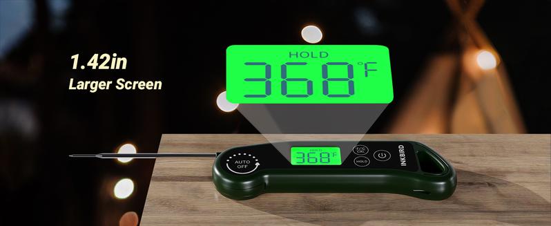 INKBIRD Instant Read Meat Thermometer, Waterproof Kitchen Thermometer,±0.5℉ Accuracy, Large Screen, for Cooking, Grill, BBQ, Brewing