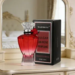 Warmkiss Bulgarian Rose Perfume 100ml - Rich Floral Scent with Faceted Crystal Cap & Velvet Bow for Elegant Mood Boost