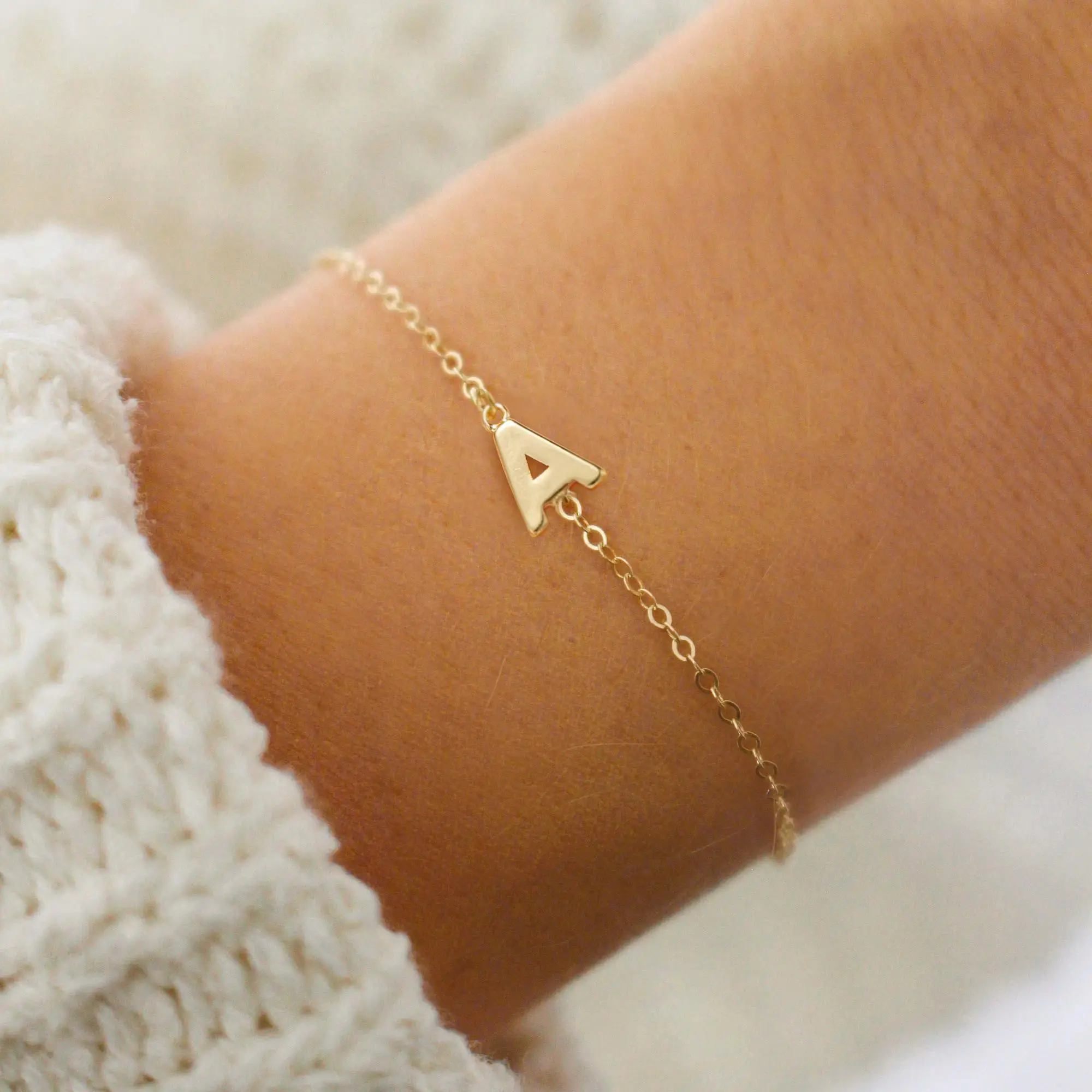 Women's Dainty Initial Bangle Bracelets - Gold Letter Costume Jewelry for Everyday Wear, Ideal Gifts