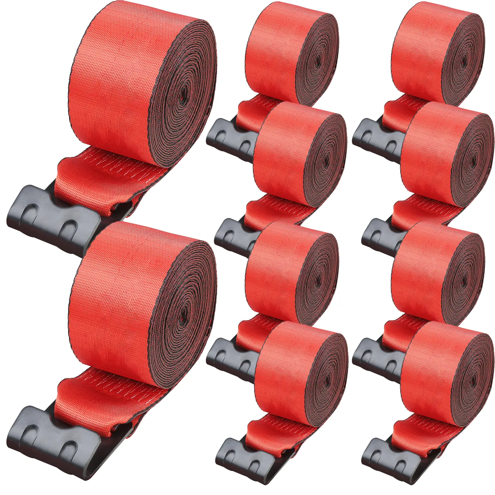 4 Inch x 30 Feet Winch Straps 6000 Lbs Capacity 18000 Lbs Breaking Strength with Flat Hook for Truck Flatbed Cargo Control Trailer Farm Rescue Tree Saver Red 10 Pcs
