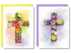 TUMYBEE Colorful First Communion Card, Baptism, Sympathy, Thank You, for Girl, Boy, Granddaughter, Grandson (Cross)