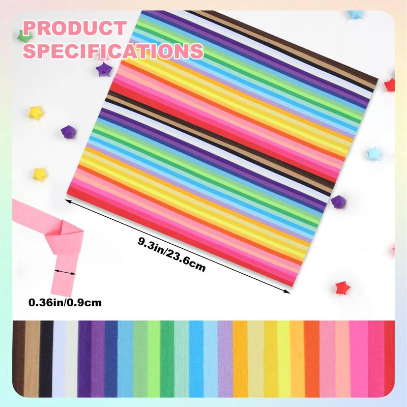 2060 Sheets Origami Paper - 27 Color Assortment, Double Sided Star Paper Strips for DIY Hand Art Crafts