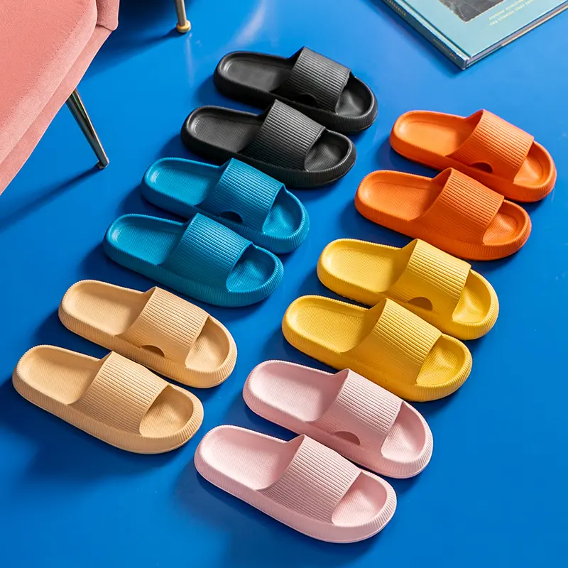 Unisex Summer Fashion Solid-Color Flat Sandals - Versatile Transparent Texture Slide Footwear, Non-Slip Breathable Soft Lightweight Flipflop, 1-Piece Molded Comfortable Durable Casual Home Bathroom Slippers