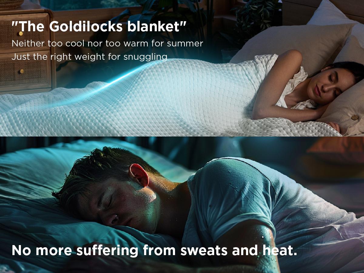 Bedsure Cooling Cotton Waffle  Blanket - Lightweight Breathable Blanket of Rayon Derived from Bamboo for Hot Sleepers, Luxury Throws for Bed, Couch and Sofa