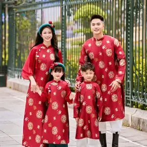 Vietnamese  Ao Dai With Pants For Family ( Set Mẹ Và Bé Gái) Vietnamese Size / Áo Dài Cách Tân Truyền Thống Việt Nam / Women Ao Dai / Girl Ao Dai / Áo Dài Tết / Luna Ao Dai
