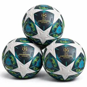 Pack of 3 Official Size High Quality Soccer Ball - Durable Heat Bonded PU Material for Training Match Play Indoor Outdoor Sports Equipment