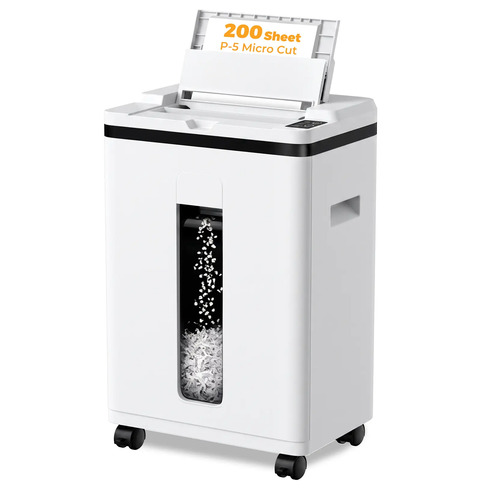 QUIETLEMON P-5 Heavy Duty Microcut Paper Shredder for Home Office & Small Business, 40 Min Continuous Run, 200-Sheet Auto Feed, 7-Sheet Manual Feed, Shreds Credit Cards & Staples, 5.8 Gal Bin, Computer Accessories, Microcut Shredder, 5.8 Gallon Bin