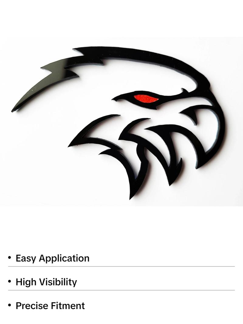 2x Hawk Bird Hellhawk Redeye Emblem Logo for Jeep Grand Cherokee Trackhawk SRT