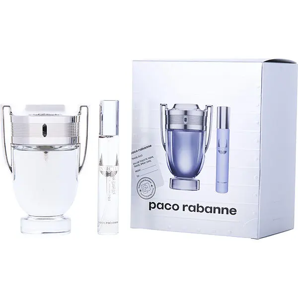Paco Rabanne Invictus for Men 2-Piece Gift Set, Eau de Toilette Spray 3.4 Ounce + 20ml Travel Spray