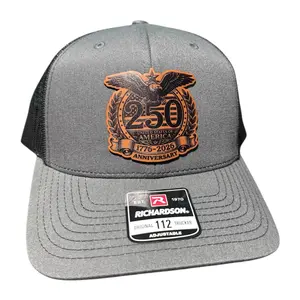 Eagle Anniversary Trucker Hat| Leather Patch Hat| Breathable Mesh Back Cap| Adjustable Fit for Daily Wear