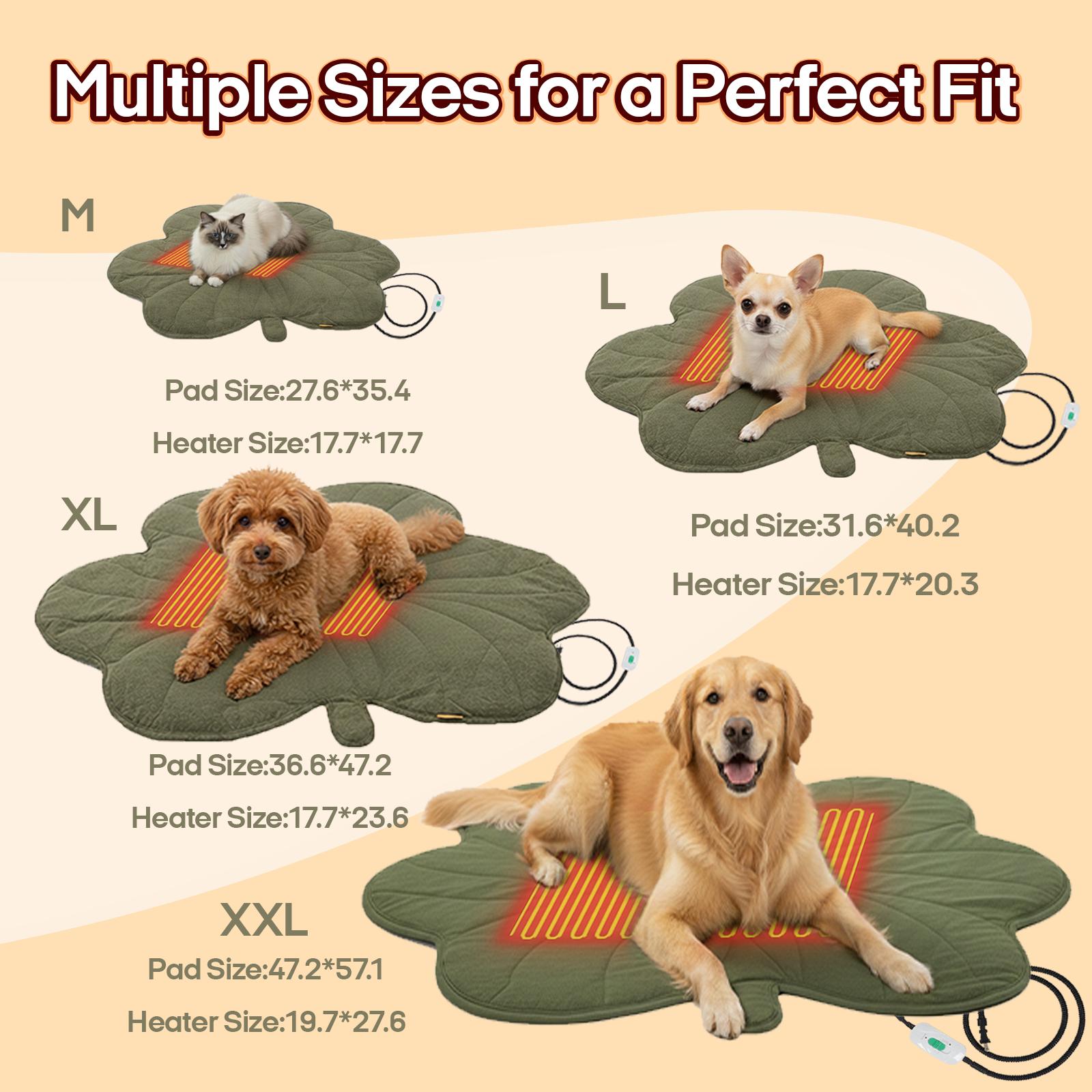 Vagascape Abdominal Heated Pet Pad for Dogs & Cats – 7-Layer Safety Design, Auto Overheat Protection, Chew-Resistant Cord, Waterproof & Machine Washable, Ideal for Indoor & Outdoor Use Shaped Beds Mats