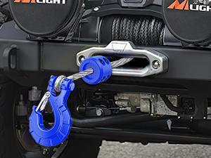 Nilight Forged Steel Winch Hook 3/8" Grade 70 Safety Latch Winch Cable Hook Stopper & Clevis Slip Hook Sets, Included Allen Wrench,Max 35,000 lbs