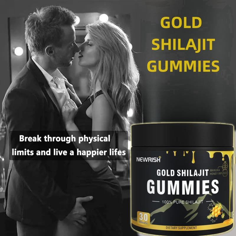 Newrish Pure Shilajit Gummies - Organic Manuka HoneyBoost Energy & Stamina-Sports & Fitness - 30 ShilajitGummies-100% Natural & Organic