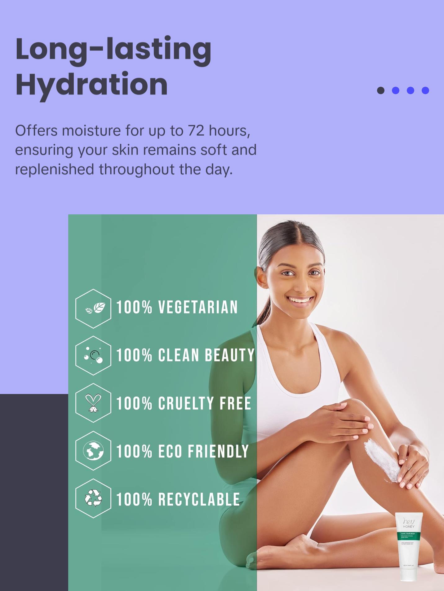 Hey Honey Love Your Body Shea Butter & Honey Body Lotion |Body Moisturizing For Dry Skin Softens & Replenishes & Provides A Natural Glow & Skin Elasticity