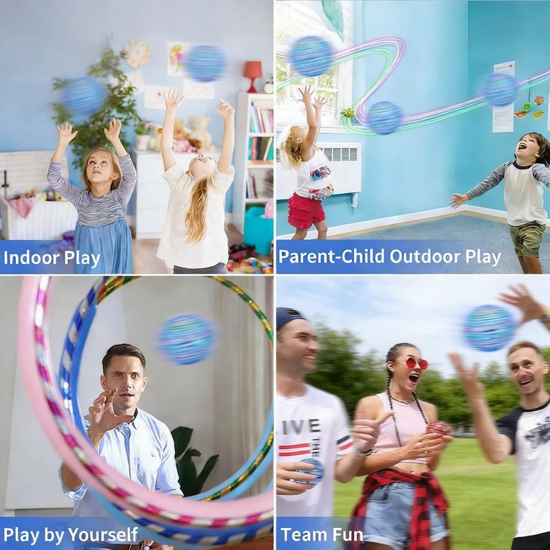 Gesture Control UFO Flying Ball - LED Fidget Drone for Stress Relief & Focus | Auto Return Hand Motion Sensing Toy | Indoor Outdoor Hover Games for Kids Teens Adults | Birthday Christmas Gift | Party Beach Camping Fun Neon