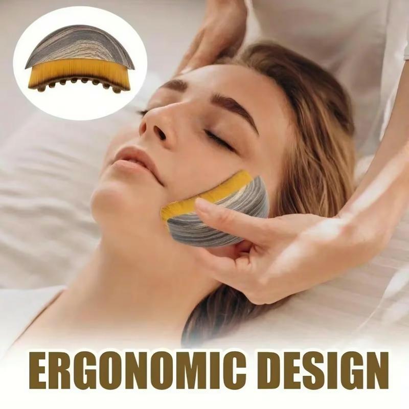 (Buy one, get one free)Lymphatic Contour Face Brush for Jawline & Chin Sculpting – Dry Brushing Massager for Lymphatic Drainage & Facial Fatigue Relief,  Ergonomically Designed to Fit The Skin Precisely beauty roller daily guasha massage Smooth