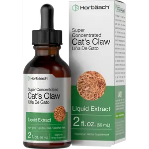 Horbäach Cats Claw Herb Extract Tincture | 2 Fl Oz | Alcohol Free | Vegetarian, Non-GMO, Gluten Free Liquid