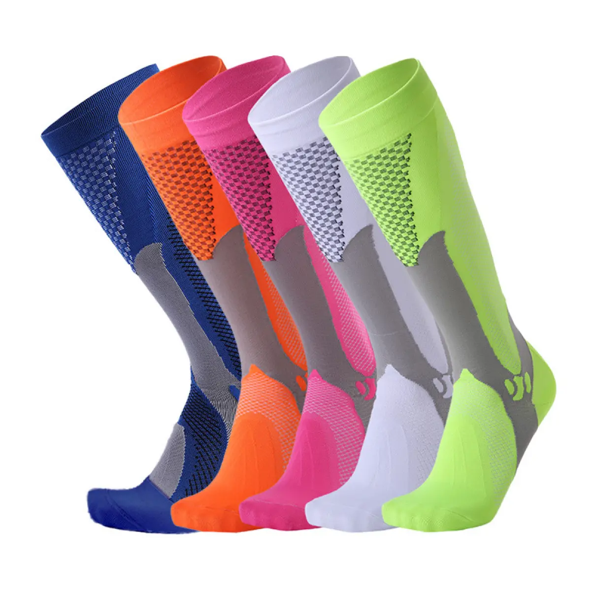 Men's Over The Knee Compression Stockings, Warm Thermal Support Calf Socks, Anti-Slip Soccer Grip Socks Professional Athletic Track Socks for Football Marathon Running Training