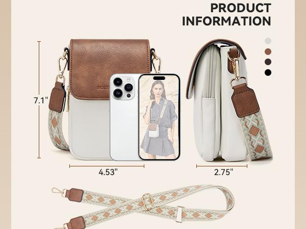 [Valentine's Day Gift] BOSTANTEN Cell Phone Purse Small Crossbody Bags for Women Leather Handbags Phone Wallet with Card Slots Adjustable Strap