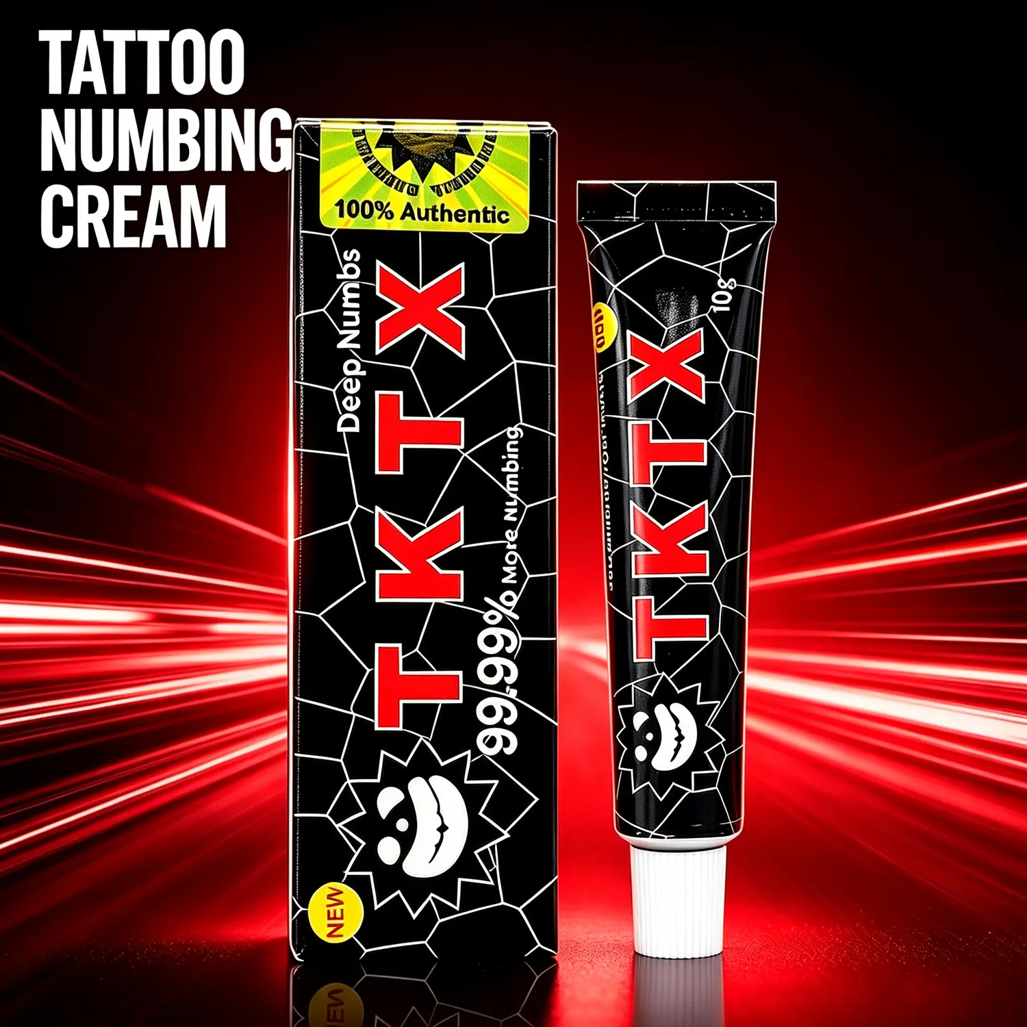TKTX Maximum Strength Numbing Lidocaine Topical Anesthetic Cream (10g) - Fast-Acting, All Skin Types, Long-Lasting Pain Relief, Precision Partner for Tattoo Artists & Seasoned Enthusiasts
