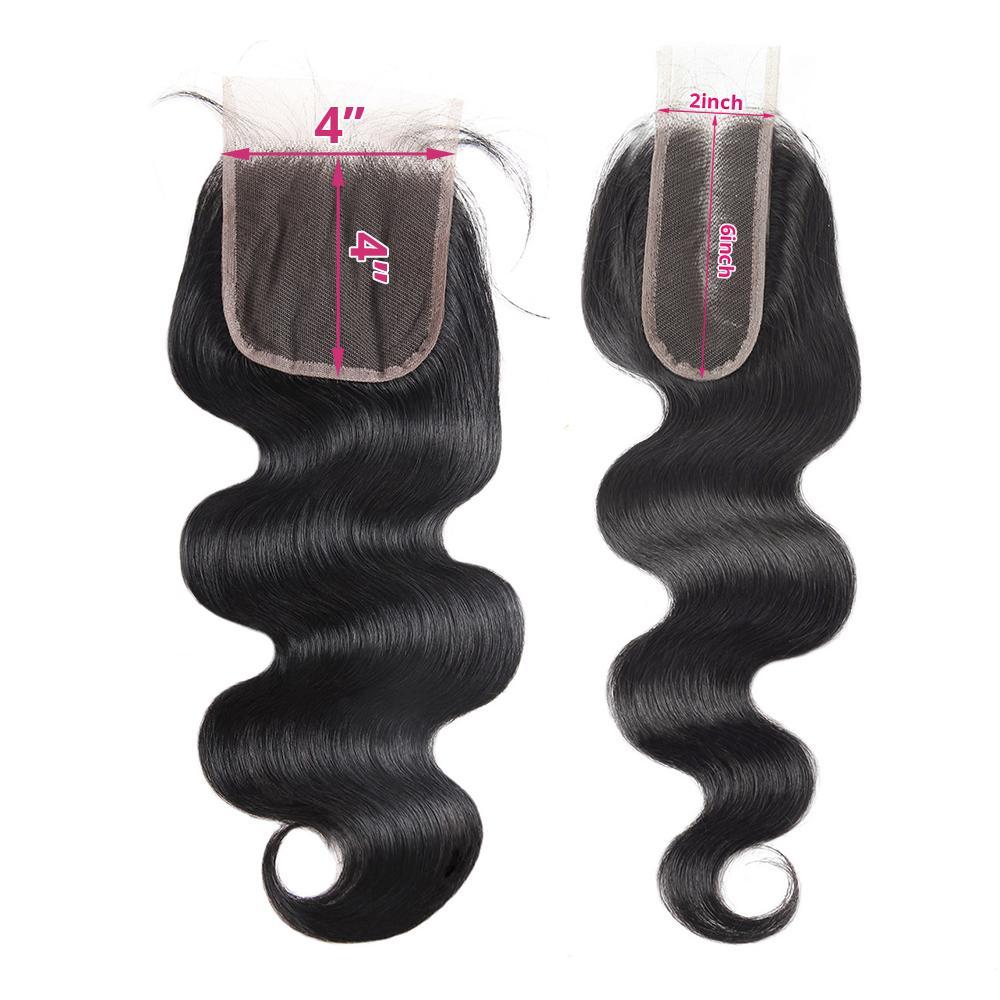 Body Wave Bundles Human Hair Weave 3 4 Bundles Brazilian Virgin hair Bundles 30inches Quick Weave Sew in 4×4 Lace Closure 2×6 Closure