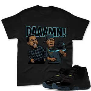DAAAMN! Shirt To Match Jordan 11 Gamma, Jordan 11 Gamma Sneaker Mactching Shirt, Jordan Match Tee, AJ 11 Gamma Sneaker Match Shirt