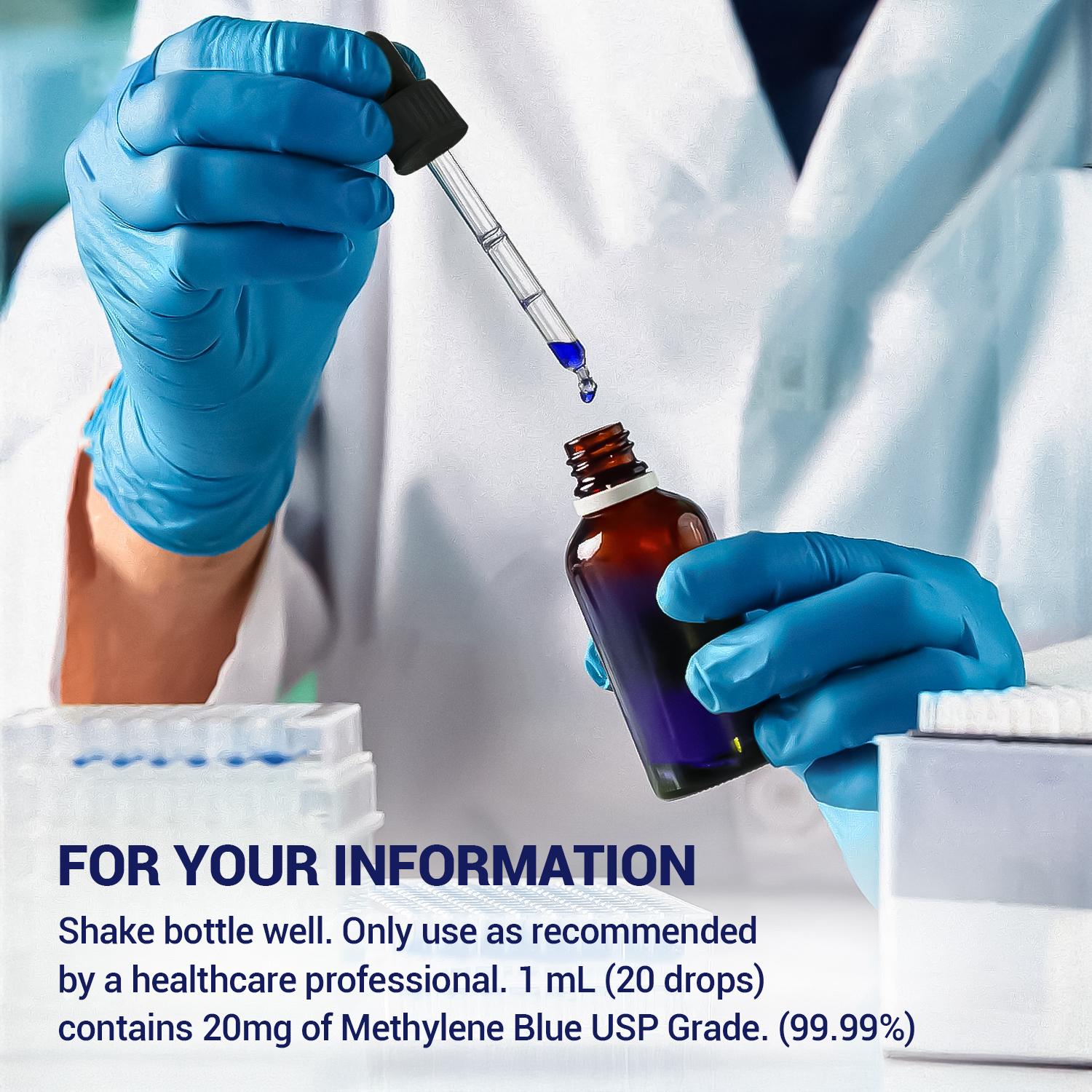 HARMONIFY Methylene Blue 60 ML (2 FL OZ) USP Grade 2% Solution Made in USA