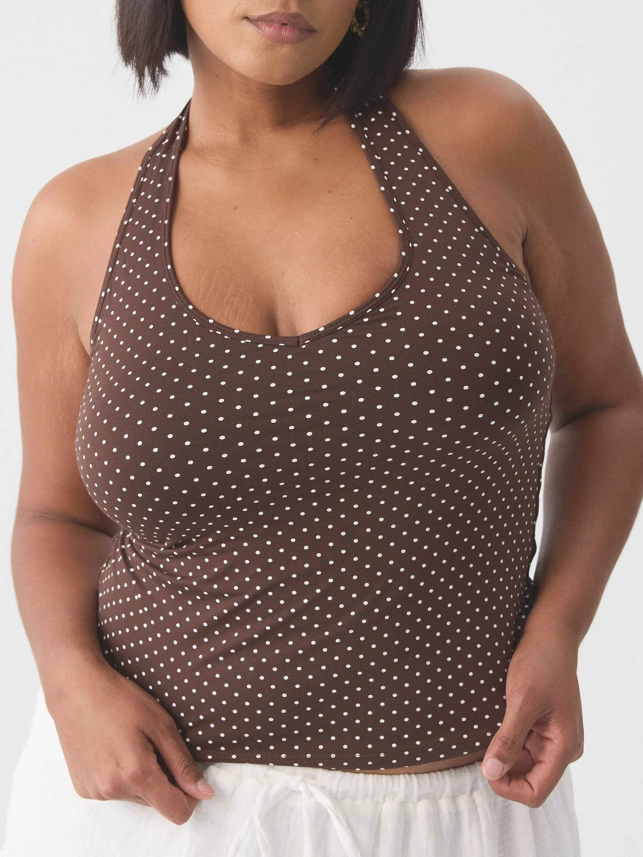 Brown and White Polka Dot