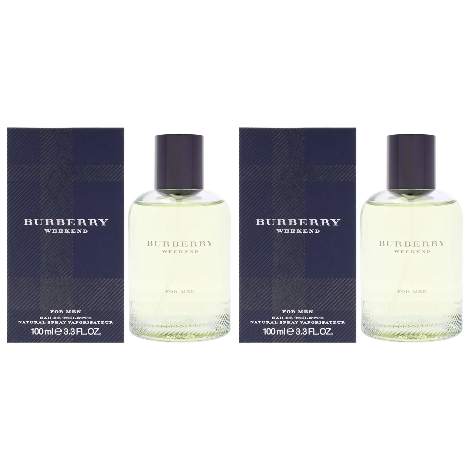 Burberry Weekend Male Wear Fragrance - 3.3 fl oz EDT Spray 2-Piece Set, Dual Bottles for Men, Two Piece Set