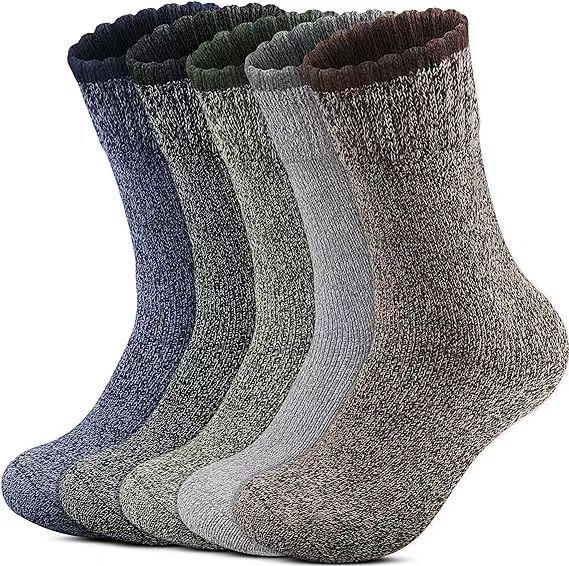 5 Pairs Men's Mid-calf  Socks  Soft  Knit Round Toe Socks all seasons