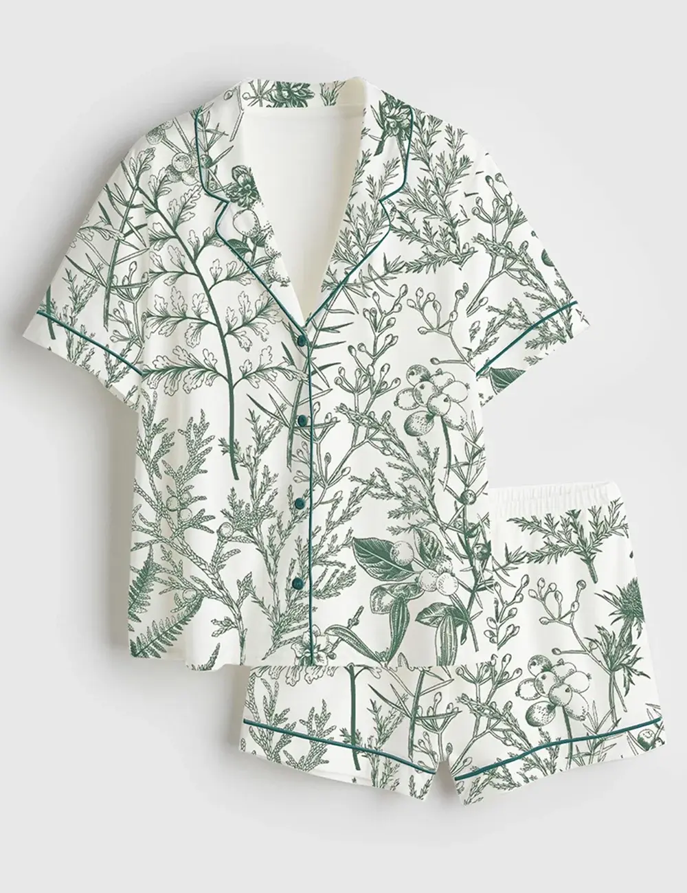 2026 Women's Sage Garden Short Sleeve Satin Pajama Set gift for her kawaii sleepwear soft pajama set cute pjs women #outfitinspo #viralstyles #aloha #viraloutfits