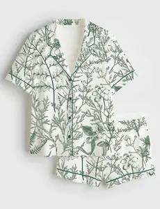 2026 Women's Sage Garden Short Sleeve Satin Pajama Set gift for her kawaii sleepwear soft pajama set cute pjs women #outfitinspo #viralstyles #aloha #viraloutfits