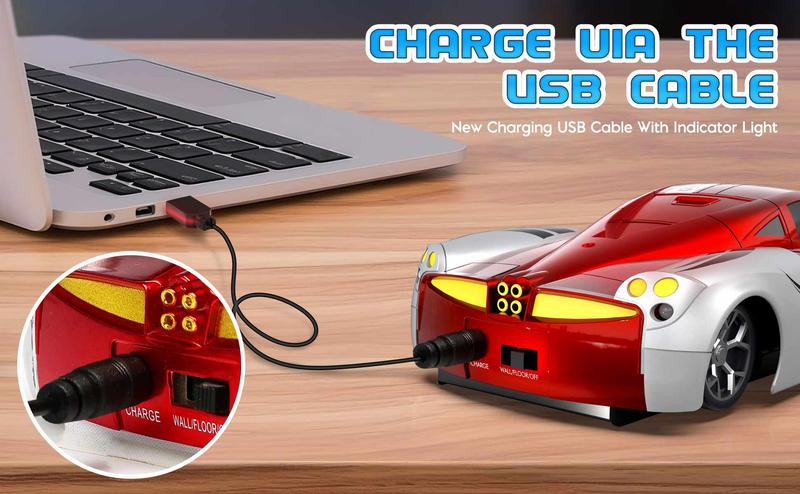 Wall Climbing Car, Electric Remote Toy Racing, with LED Light High-Speed Hobby Toy Vehicle, RC Car Gifts for Age 3 4 5 6 7 8 9 Year Old Boys Girls – Perfect Christmas & New Year Gift